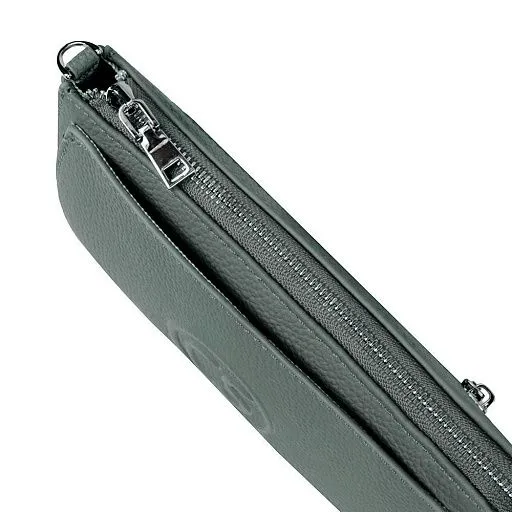 Сумка женская GH-9052 серо-зеленая натуральная кожа