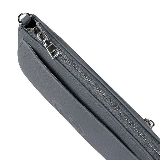 Сумка женская GH-9052 серо-синяя натуральная кожа