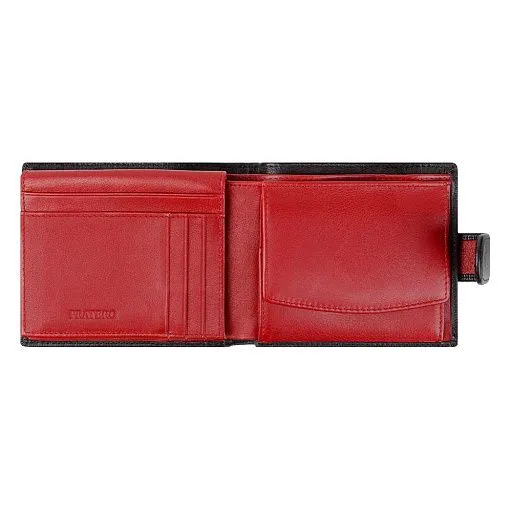 Кошелек уни PR-23923 черн/красный натуральная кожа