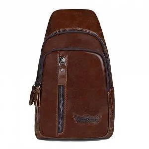 Рюкзак кроссбоди ZZ-9206 коричневый натуральная кожа