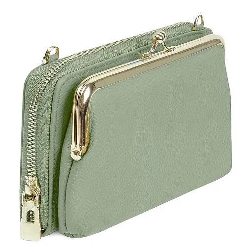 Сумочка для телефона GH-3327 мята натуральная кожа