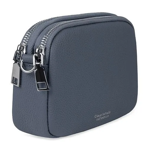 Сумка женская GH-6016 серо-синяя натуральная кожа