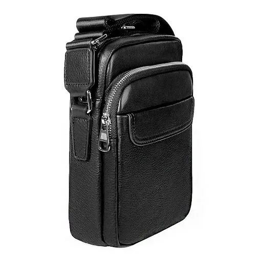 Сумка  мужская ZH-2059 черная натуральная кожа